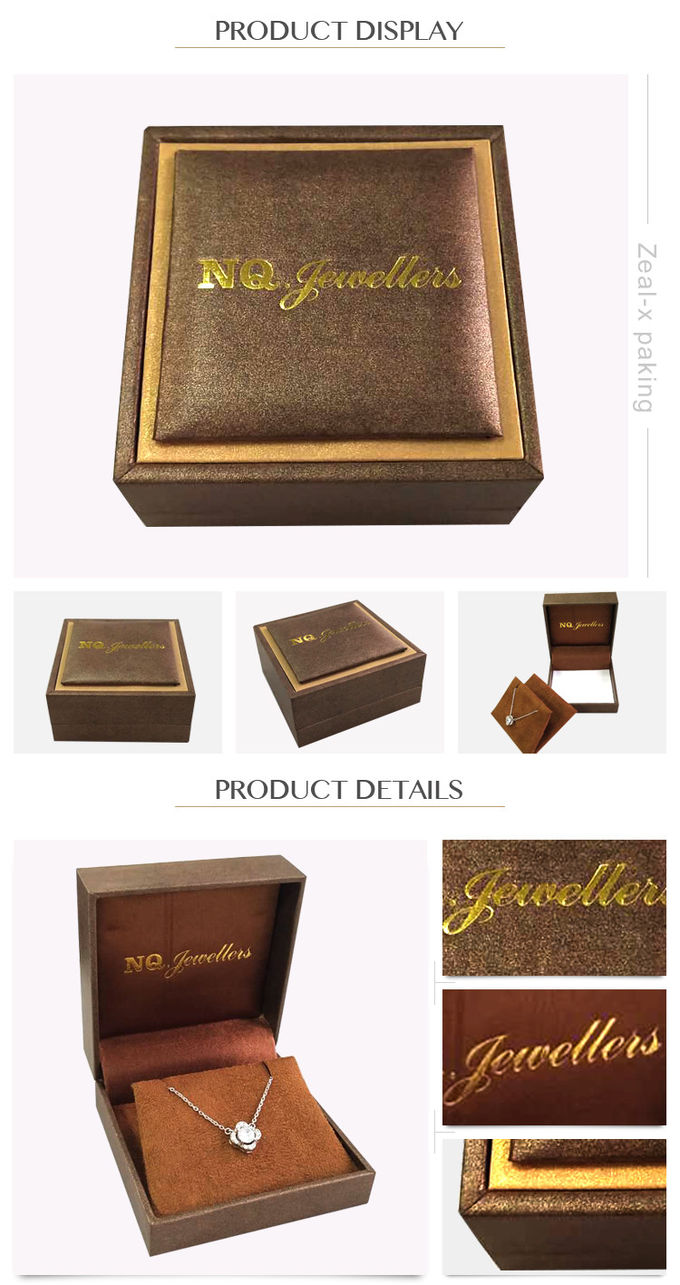 Ожерелье подарочных коробок логотипа штемпелевать золота декоративное покрывает сырье бархата пены